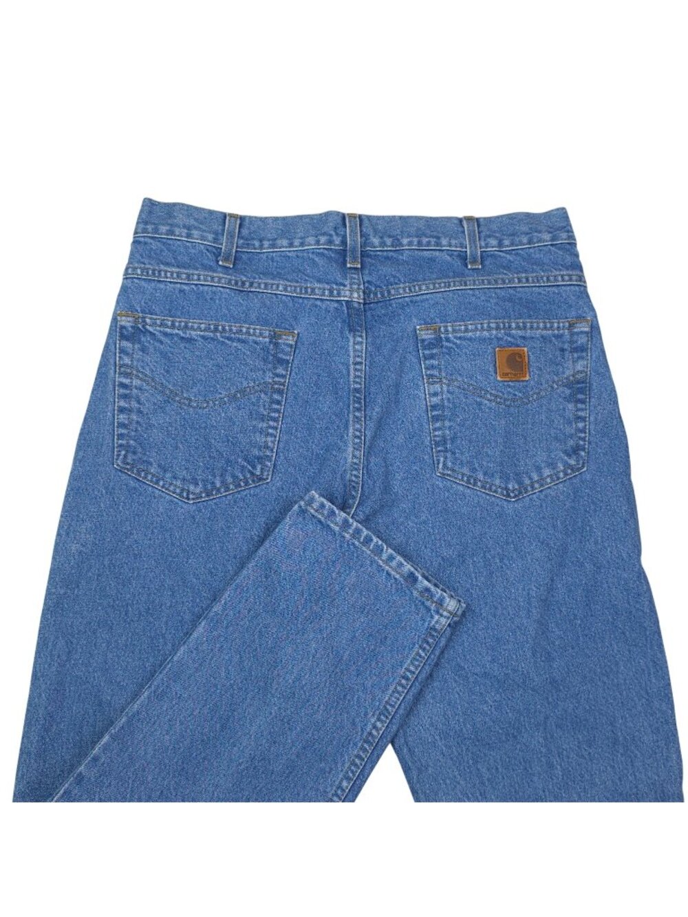 Vintage Carhartt Mens Blue Denim Jeans Size 36x30 Relaxed Fit Cotton Made Mexico